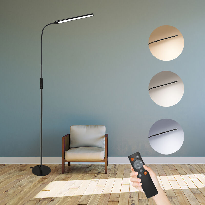 Randaco LED 9W Lampadaire, Flexible col de cygne, Toucher Lampe sur pied,  avec Luminosité Réglable, Métal Lampe, Bureau