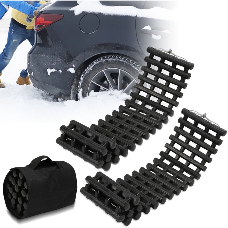 Tapis antidérapant pour pneus de voiture avec adhérence et traction - lot  de 2 pièces - CROP