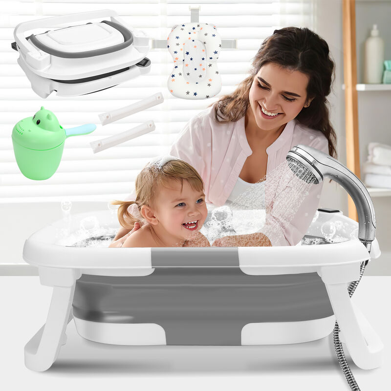 Randaco Baignoire Pliable pour bébé avec Coussin de Bain Peu