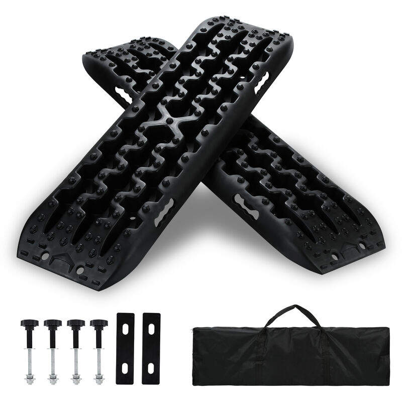 SWANEW 2x Aide au démarrage Tapis antidérapants Voiture Hiver Grip Traction  Boards Neige Nylon fort Traces