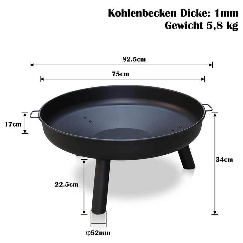 Grille de four ronde avec trépieds Ø 340 mm