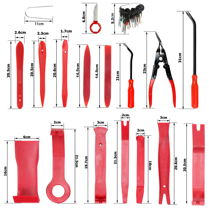 Randaco Outils De DéMontage 158 PCS Outillage Mecanique Auto Trousse Rivet  Clips et Bandes de Câble pour Voiture Porte Panneau Tableau de Bord