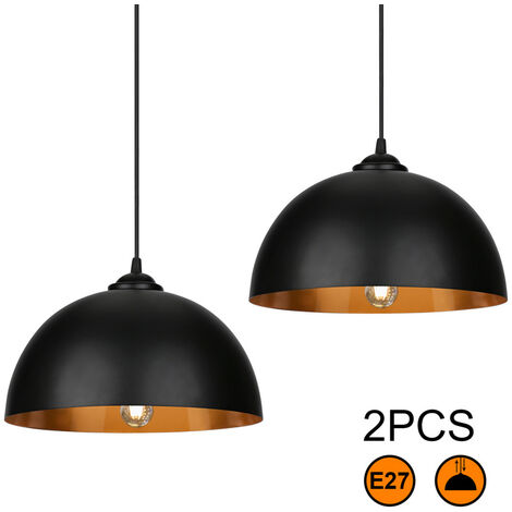 2x Suspension Luminaire LED Lampe suspendue Lampe suspendue rétro métal E27  douille éclairage cuisine