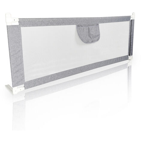 Randaco Barrière de lit anti-chute 150 cm Hauteur réglable de 64 à 96 cm Avec  filet aéré Pour de nombreux types de lit