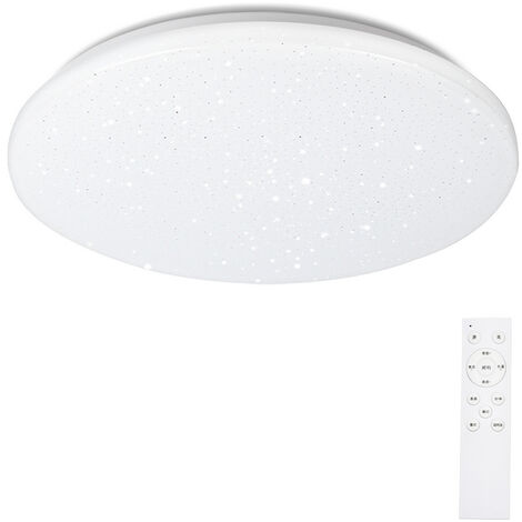 Randaco Lustre de plafond LED 24W avec effet ciel étoilé et gradation pour  la lampe de salle de bains au sous-sol