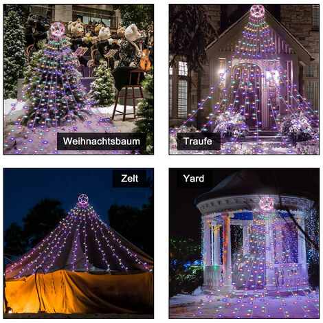 Guirlande lumineuse sapin de noël 1,25M cimier LED RGB multicolore