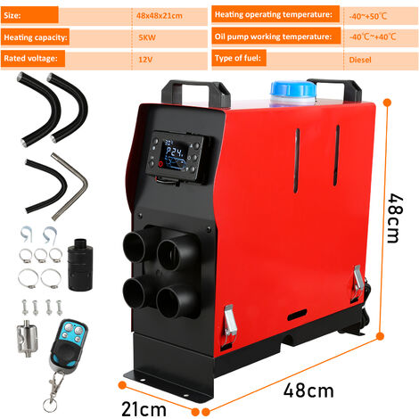 Chauffage à air Diesel 5 KW 12V Heater Réchauffeur d'air Diesel LCD  silencieux pour RV