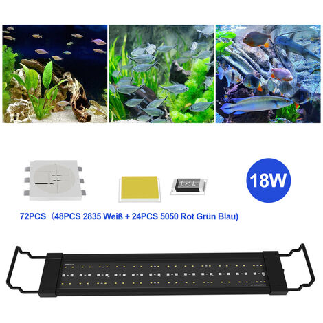 LED Eclairage Aquarium, LED RGB+W 24/7 Éclairage LED Aquarium avec