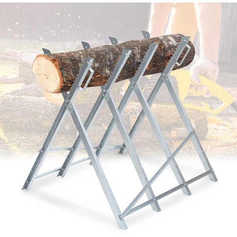 Chevalet de sciage du bois à support latéral en acier mobile léger pour la  coupe de bûches à la tron