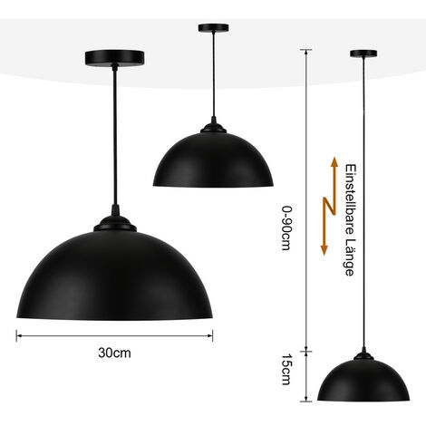 Randaco 2x Suspension Luminaire Industrielle Vintage Métal Lustre Lampe Suspendue 1pcs Ø29cm Pour Salon Cuisine Chambre Loft