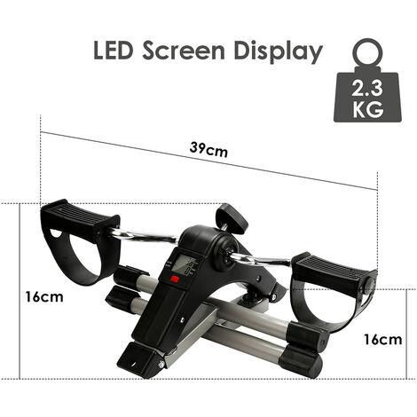 Pédalier d'Exercices Pliable Ecran LED Résistance Réglable Patin  Antidérapant Structure en Fer Exercice des Bras Jambes - Costway