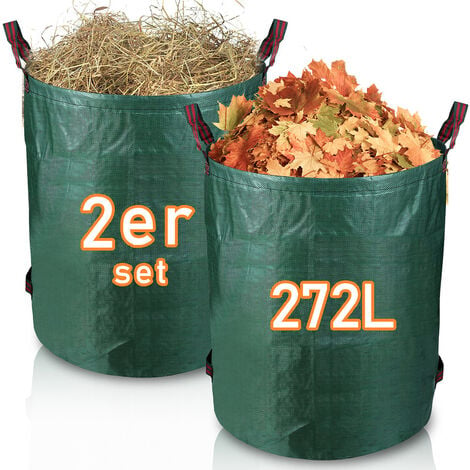 2X Sacs de jardin Sacs à déchets de jardin Sac à feuilles de jardin XXL 272L