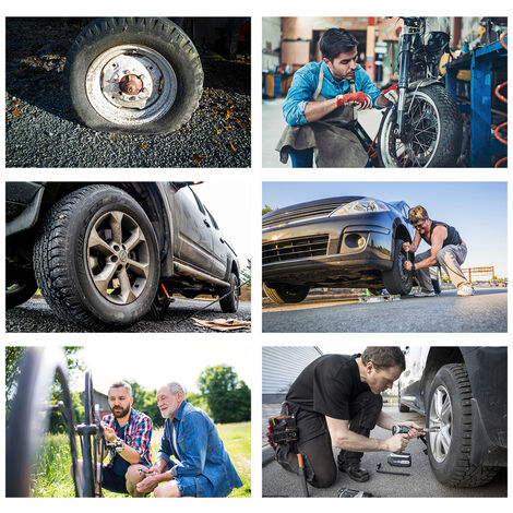 Mèche Pneu Crevaison73Pcs, Kit de Réparation Pneu Bleu, pour Voitures,  Moto,Tracteur, Jeep,VTT, Camion, Gants
