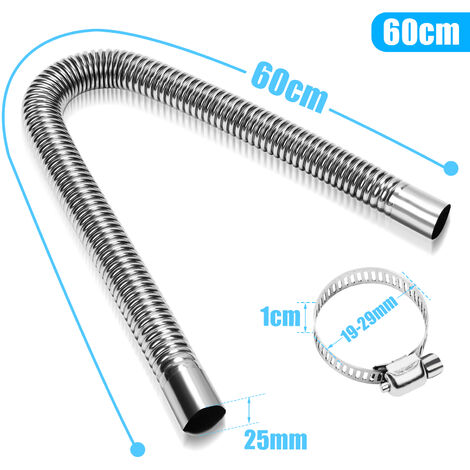 60cm tuyau d'échappement 25mm pinces en acier inoxydable ensemble