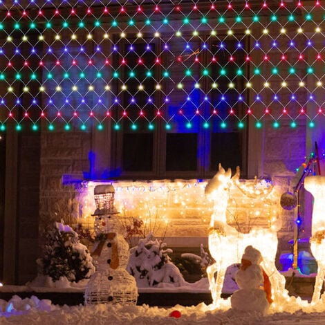 Randaco Guirlande lumineuse LED 12 étoiles décoration fête rideau lumineux  intérieur extérieur étanche