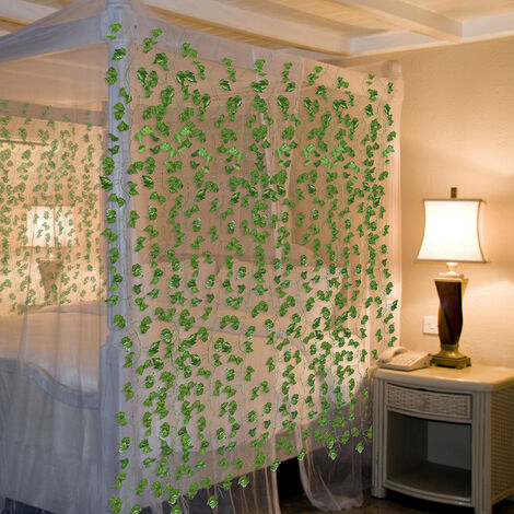 12 brins faux lierre feuilles de lierre artificiel guirlande de verdure  guirlandes fausses plantes suspendues vigne pour chambre à coucher  décoration murale salle de fête de mariage