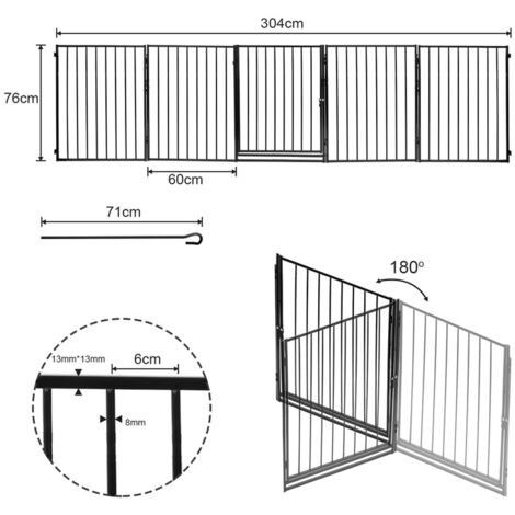 Barriere de securite GRANDE VERSION 3M 5 panneaux Pre assemble