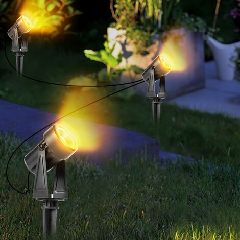SWANEW Spot LED Exterieur 4W GU10, Projecteur-Spot avec Piquet Éclairage  Extérieur LED à Piquer Lampe Jardin étanche IP65 Blanc Chaud pour Jardin