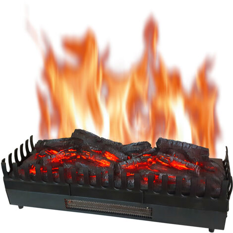 Chemin'Arte – Foyer à bûches électrique avec effet flammes réaliste – Puissance 2000W – Dimensions 67 x 23 x 24 cm – Thermostat d’ambiance