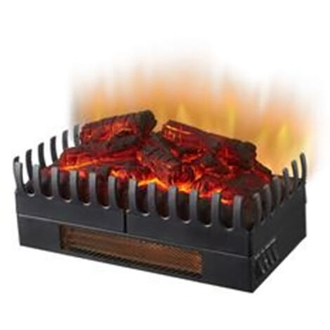 Chemin'Arte – Foyer à bûches électrique 2000W – Effet flammes réaliste – Dimensions 45x23x24 cm – Pour cheminée existante – 117