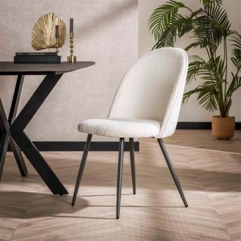 Dining Chair Loops Boucle White (1/3)