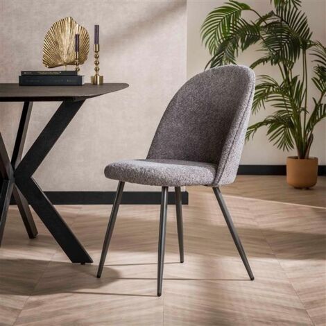 Dining Chair Loops Boucle Grey (1/3)