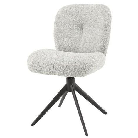 Industrial swivel Dining chair Twirl Boucle Silver