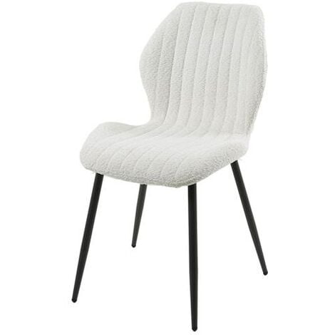 Industrial Dining Chair Anne Boucle White