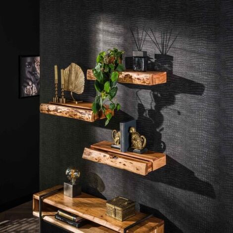 Wall shelf Nova Solid Acacia Wood Set of 3