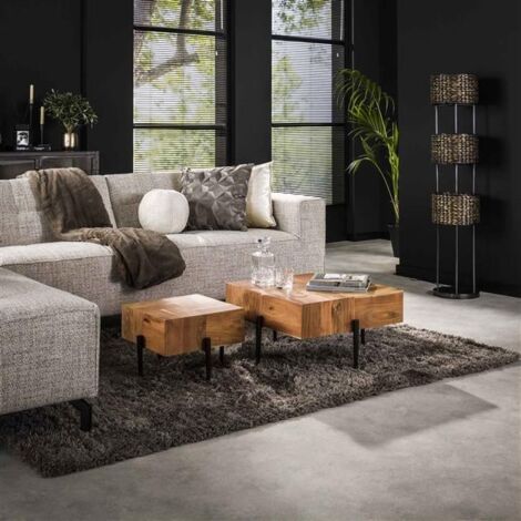 Industrial Coffee Tables Sipper Set of 2 Acacia Wood