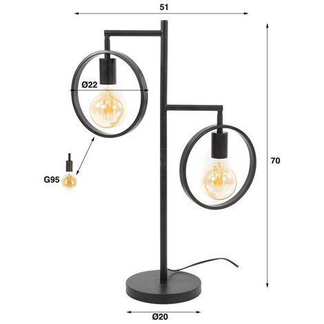 Industrial Table Lamp Hoop 2L