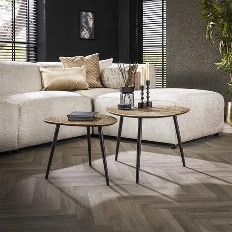 Industrial Coffee Table Max Metallic Set of 2