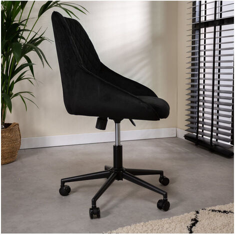 Industrial Rotatable Office Chair Emily Black Velvet