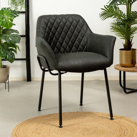 Industrial Dining Chair Club Black