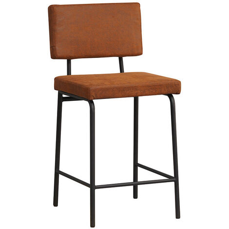 Scandinavian Bar Stool Espen Cognac Eco Leather