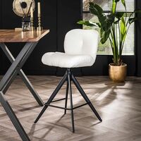 Industrial swivel Bar Stool Twirl Boucle White