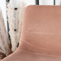 Velvet bar stool Frankie Pink height adjustable - Pink