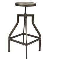 Industrial adjustable bar stool Harrison metal - Black, Grey