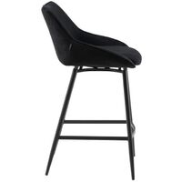 Swivel corduroy bar stool Luna Black - Black