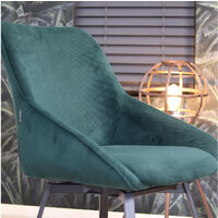 Swivel corduroy dining chair Luna Green - Green