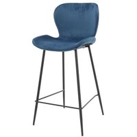 Velvet bar stool Golf Blue - Blue