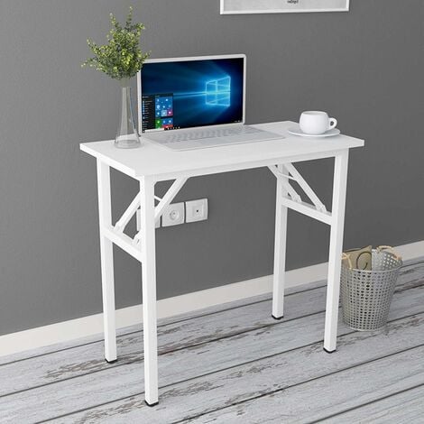 soges Klapptisch kleiner Computertisch Schreibtisch Klappbar und  Montagefrei,Tisch aus E1 Holzwerkstoffen und Stahlrahmen,Konferenztische,PC