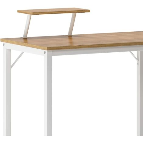 SogesHome Computertisch 100 cm Schreibtisch Arbeitstisch mit Speicherplatine Bürotisch für PC und Laptop aus Holz und Metall