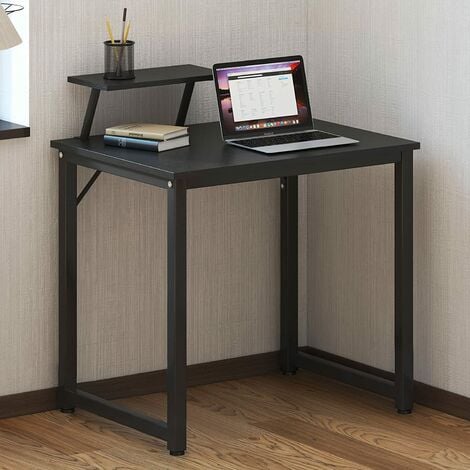 SogesHome Computertisch 80 cm Schreibtisch Arbeitstisch mit Speicherplatine  Bürotisch für PC und Laptop aus Holz und Metall