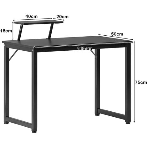 SogesHome Computertisch 100 cm Schreibtisch Arbeitstisch mit Speicherplatine Bürotisch für PC und Laptop aus Holz und Metall