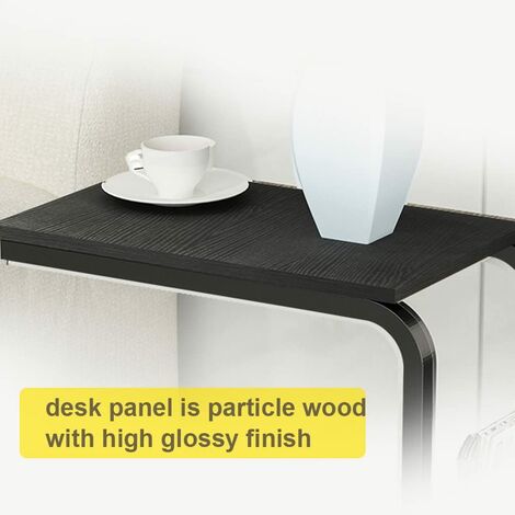 Soges Beistelltisch mit Rollen Kaffeetisch Couchtisch Sofatisch Nachttisch Betttisch Laptoptisch 51 x 30 x 56 cm Laptopständer Notebookständer mit Rollen und Ablagefläche