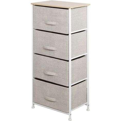Soges Kommode mit 4 Schubladen Ordnungsmöbel Aufbewahrungskommode Textil für Schlafzimmer Wohnzimmer oder kleine Kommode (1/5)