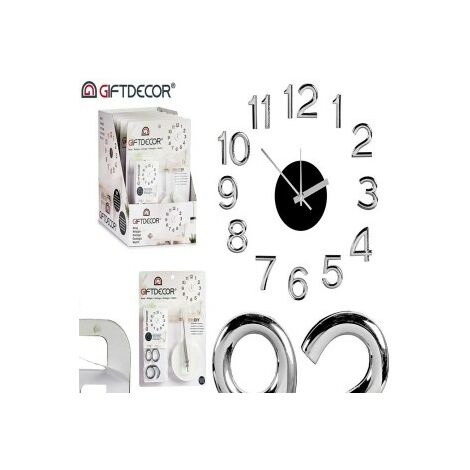 Reloj pared/pegatina 10x18 cm blister