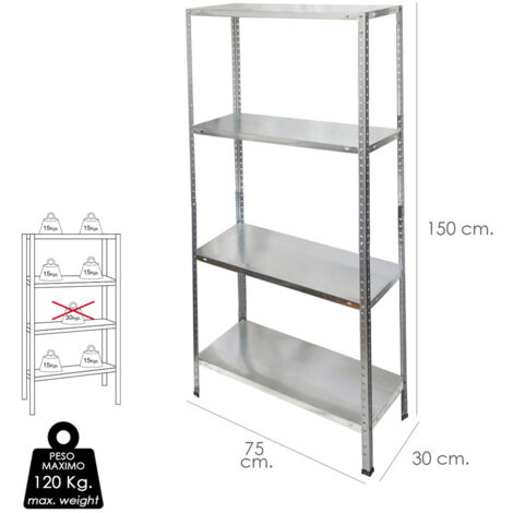 Scaffale Metallico Relaxdays 150x75x30cm - 4 Ripiani, Portata 160kg, Per Garage - Foto 10