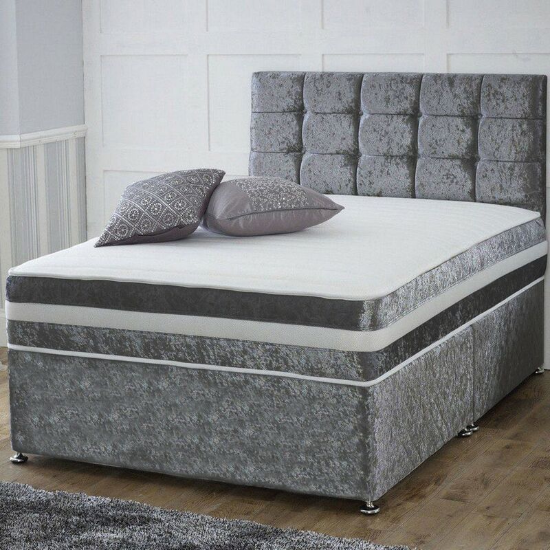 Silver velvet 2024 divan bed